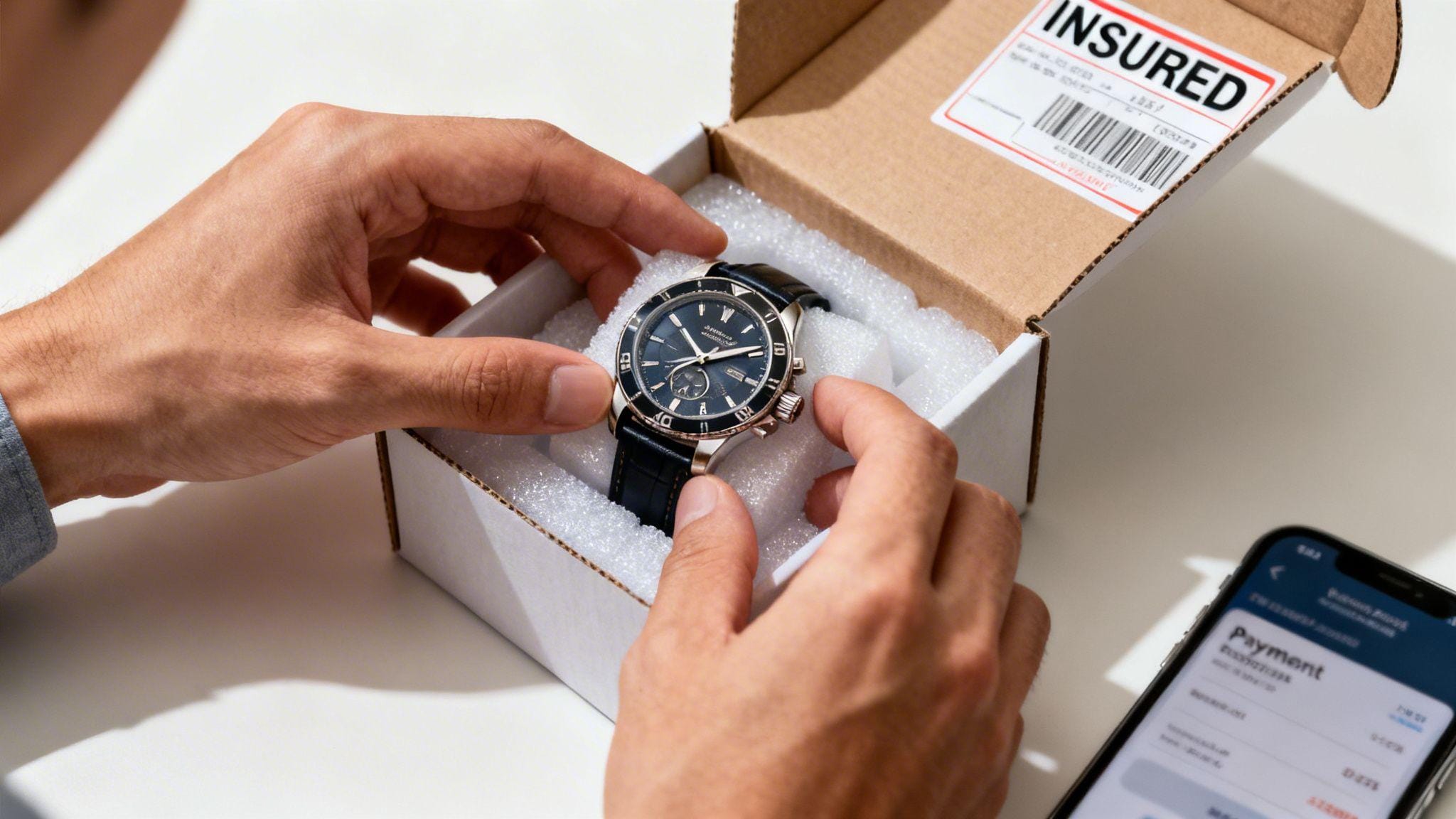 Insured watch package ready to ship