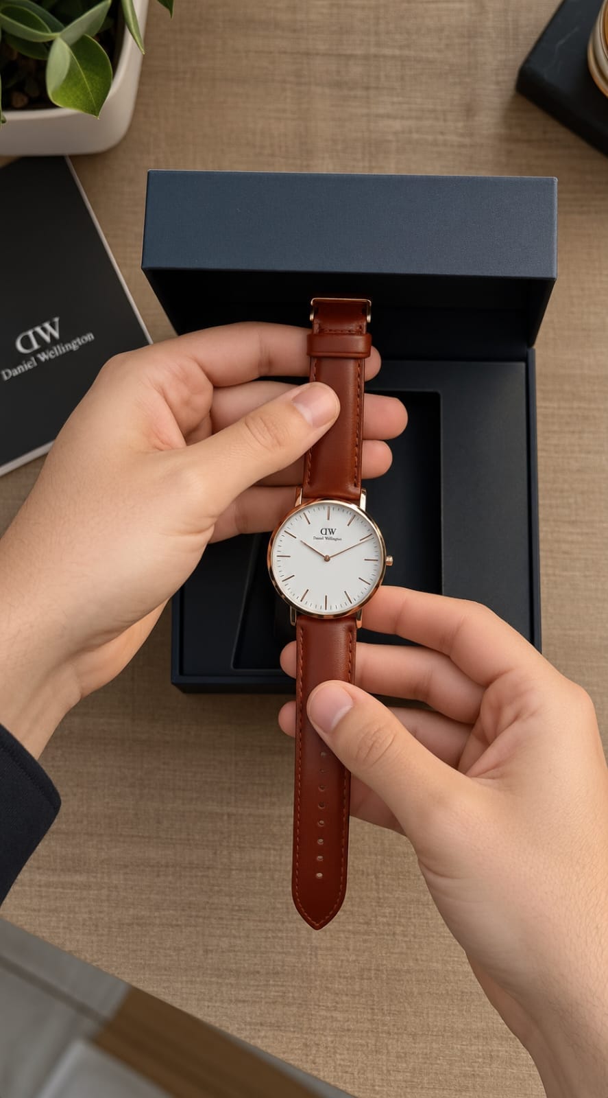 Customer unboxing a watch